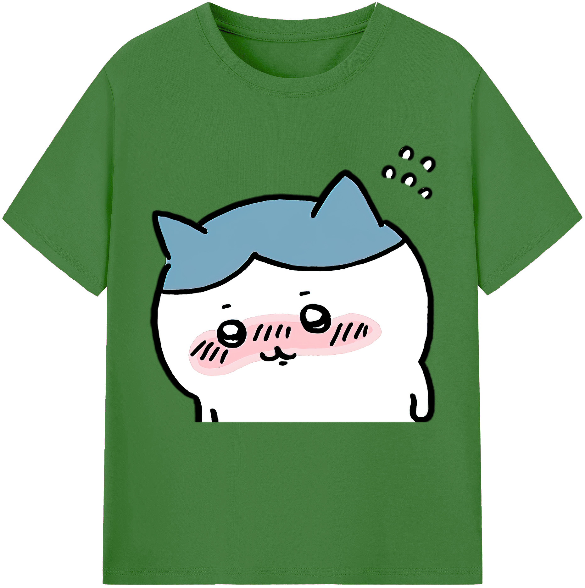 （画像用） ちいかわ ハチワレ Chii-kawa hachiware レディースカジュアルプリントTシャツ（綿100％）
